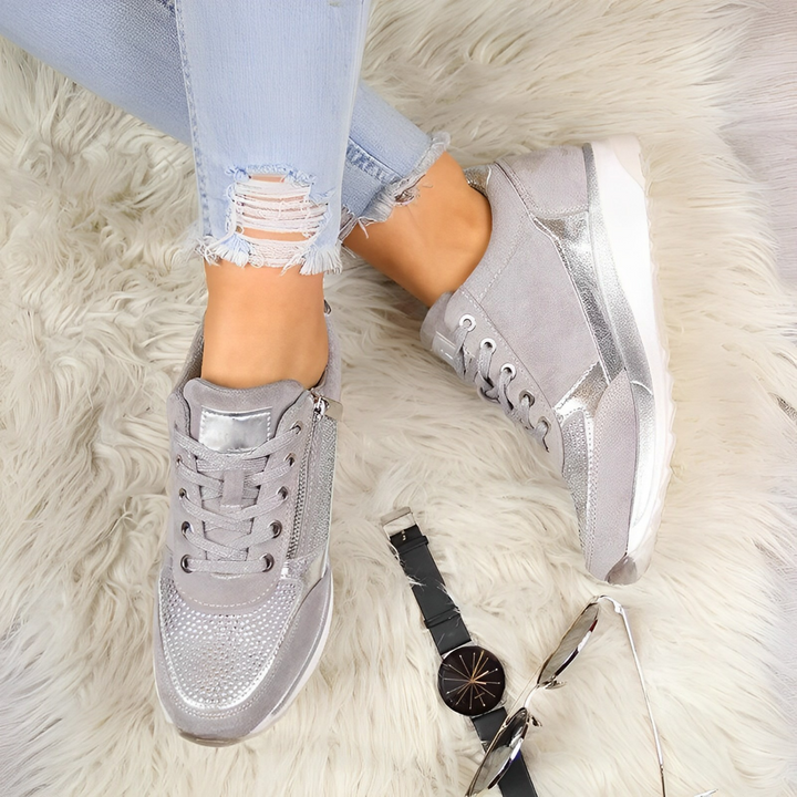 Atmungsaktive Ergonomische Damen Sneakers mit Reißverschluss