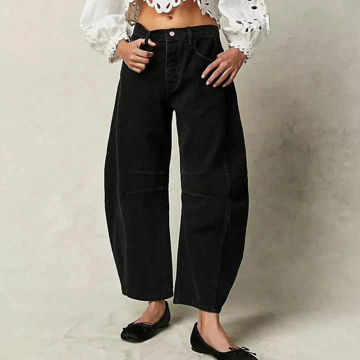 Bequeme Vielseitige Damen Jeans mit Weitem Bein