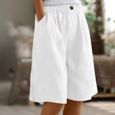 Bequeme Luftige Damen Leinen-Bermudashorts