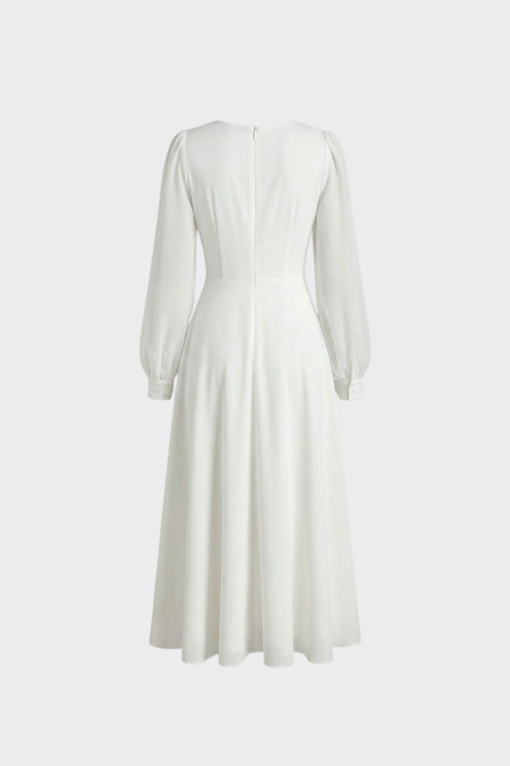 Elegantes Damen Midikleid mit V-Ausschnitt und Langarm