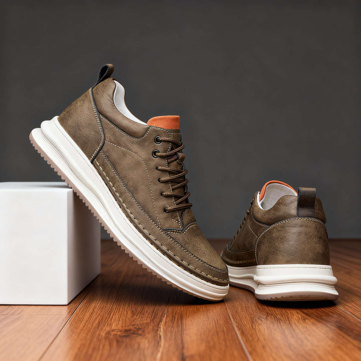 Moderne Bequeme Herren Leder-Sneaker