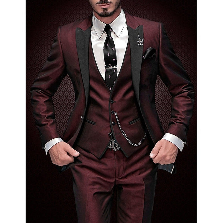 Dreiteiliges Leinen-Set für Herren: Business-Blazer, Weste und Hose