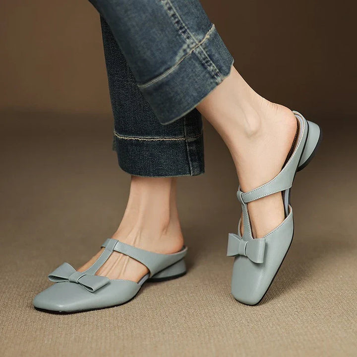 Elegante Schicke Damen Leder-Mules