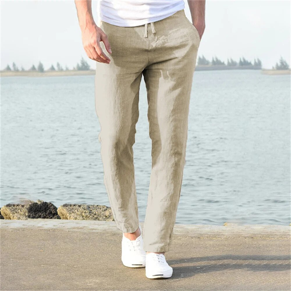 Leichte Sommerliche Herren Leinenhose