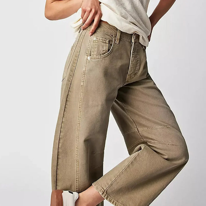 Bequeme Vielseitige Damen Jeans mit Weitem Bein