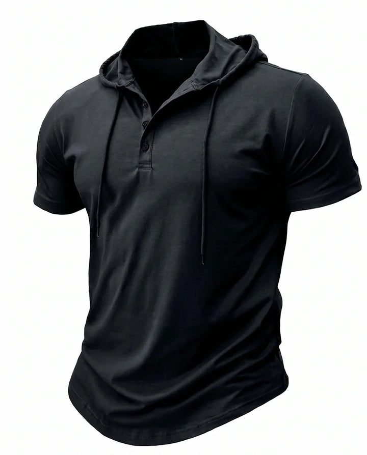 Lässiges Herren Kapuzen-Henleyshirt