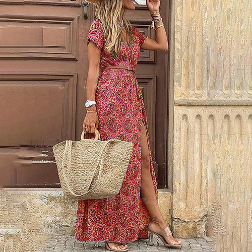 Sommerliches Fließendes Damen Boho-Kleid