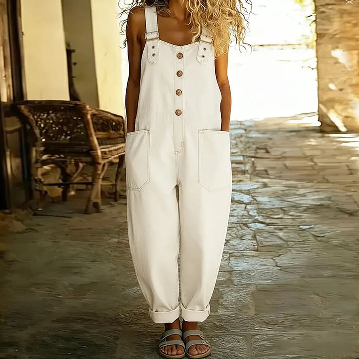 Weicher Vintage Damen Denim-Overall mit verstellbaren Trägern