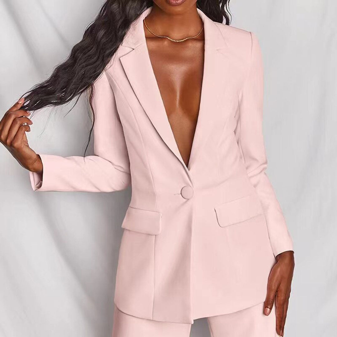 Elegantes Schickes Damen Blazer- und Hosenset