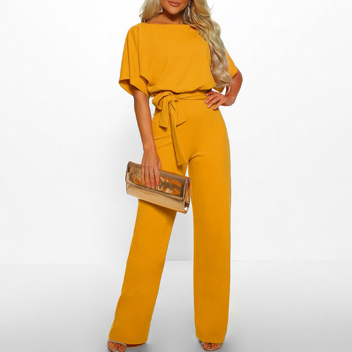 Eleganter Lässiger Damen Jumpsuit mit Gürtel