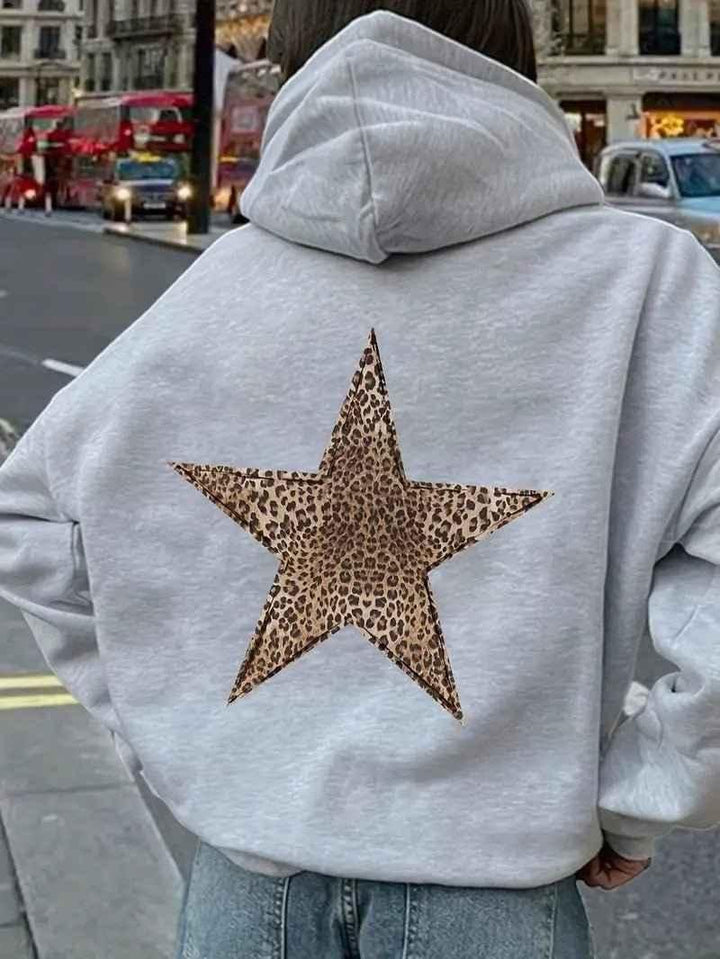 Hoodie Damen | Leopardenstern-Rückenmotiv &amp; Cleanes Finish