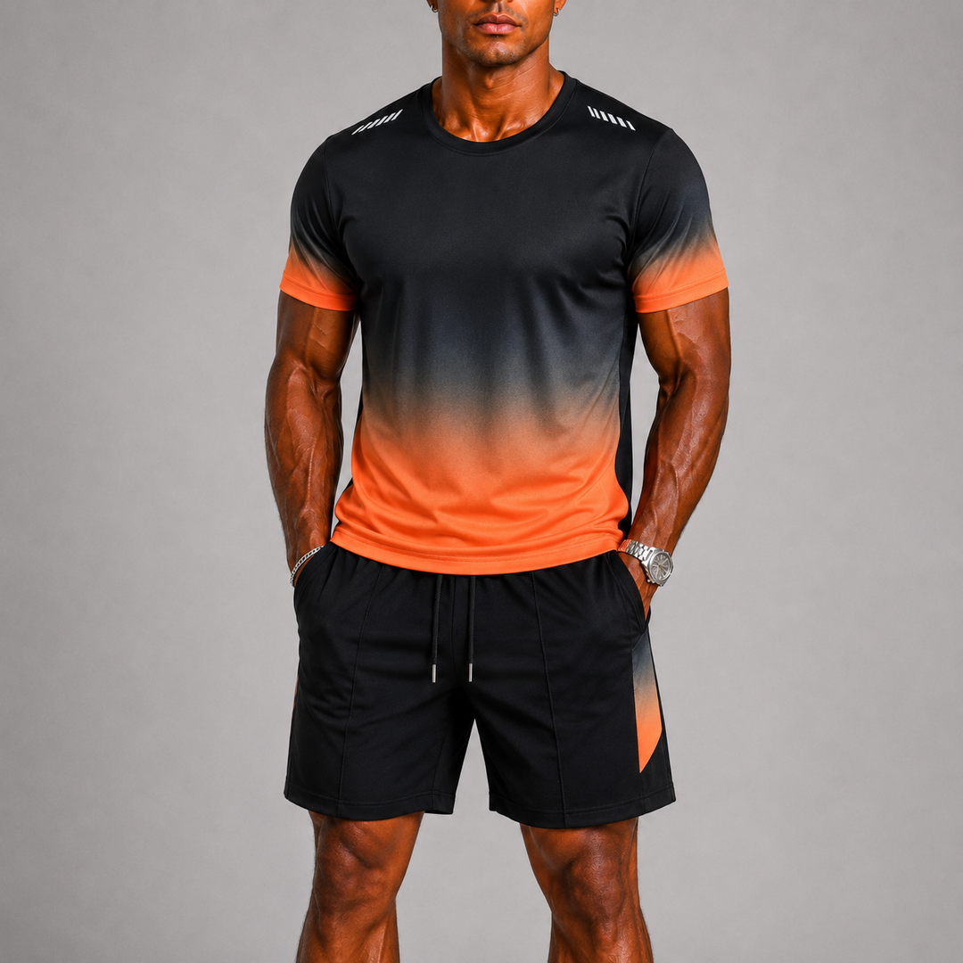 Sportliches Atmungsaktives Herren T-Shirt und Shorts Set
