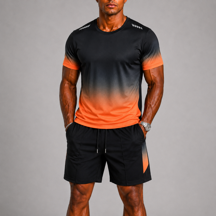 Sportliches Atmungsaktives Herren T-Shirt und Shorts Set