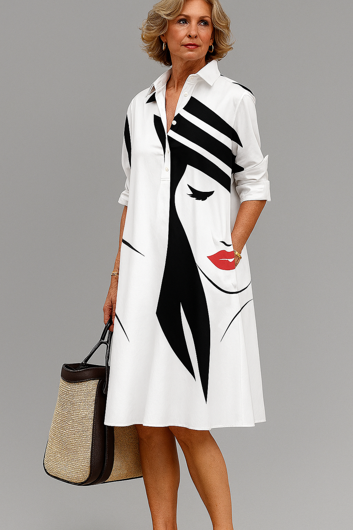 Elegantes Damen Hemdblusenkleid