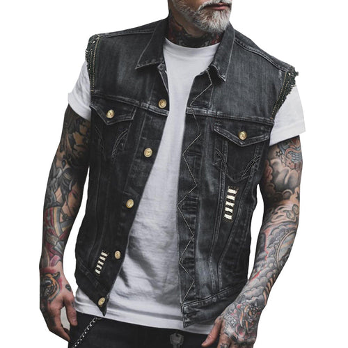 Lässige Vintage-Denim Herren Weste