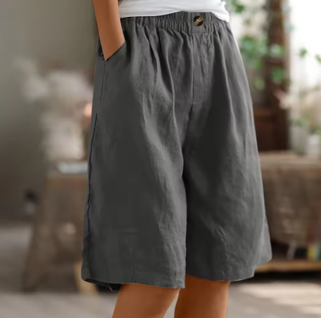 Bequeme Luftige Damen Leinen-Bermudashorts
