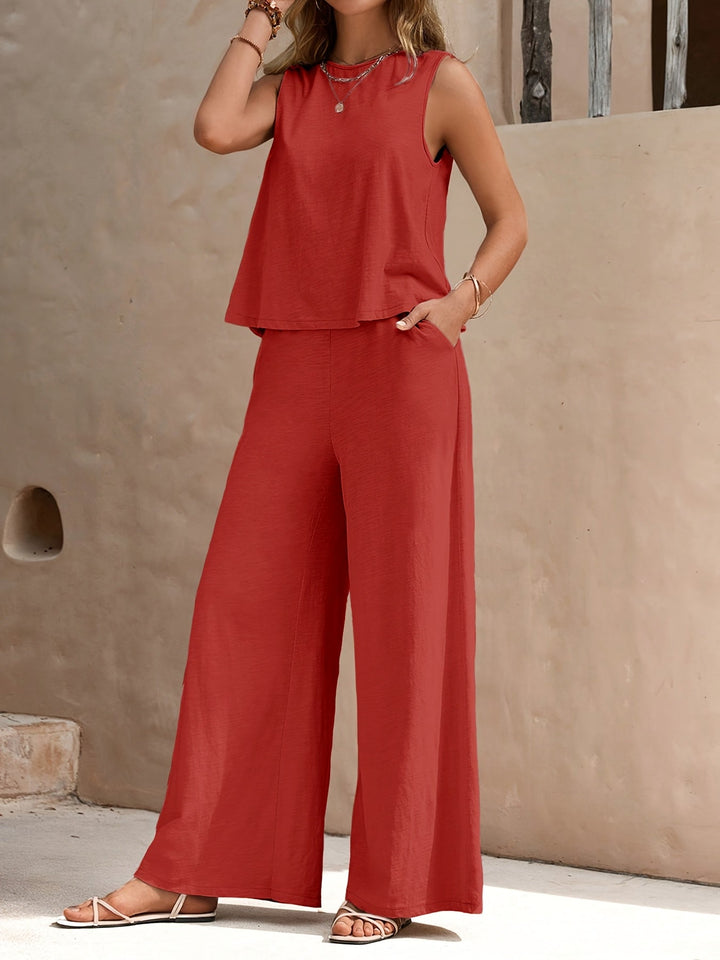 Lässiges Boho Damen Zweiteiler Set mit Weithose
