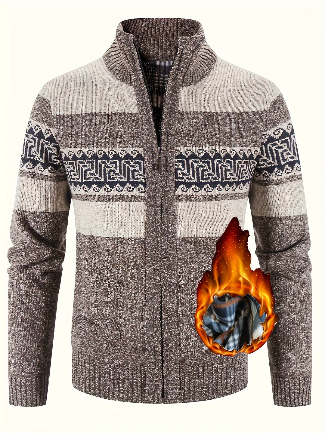 Warm gefütterter Damen Strickpullover