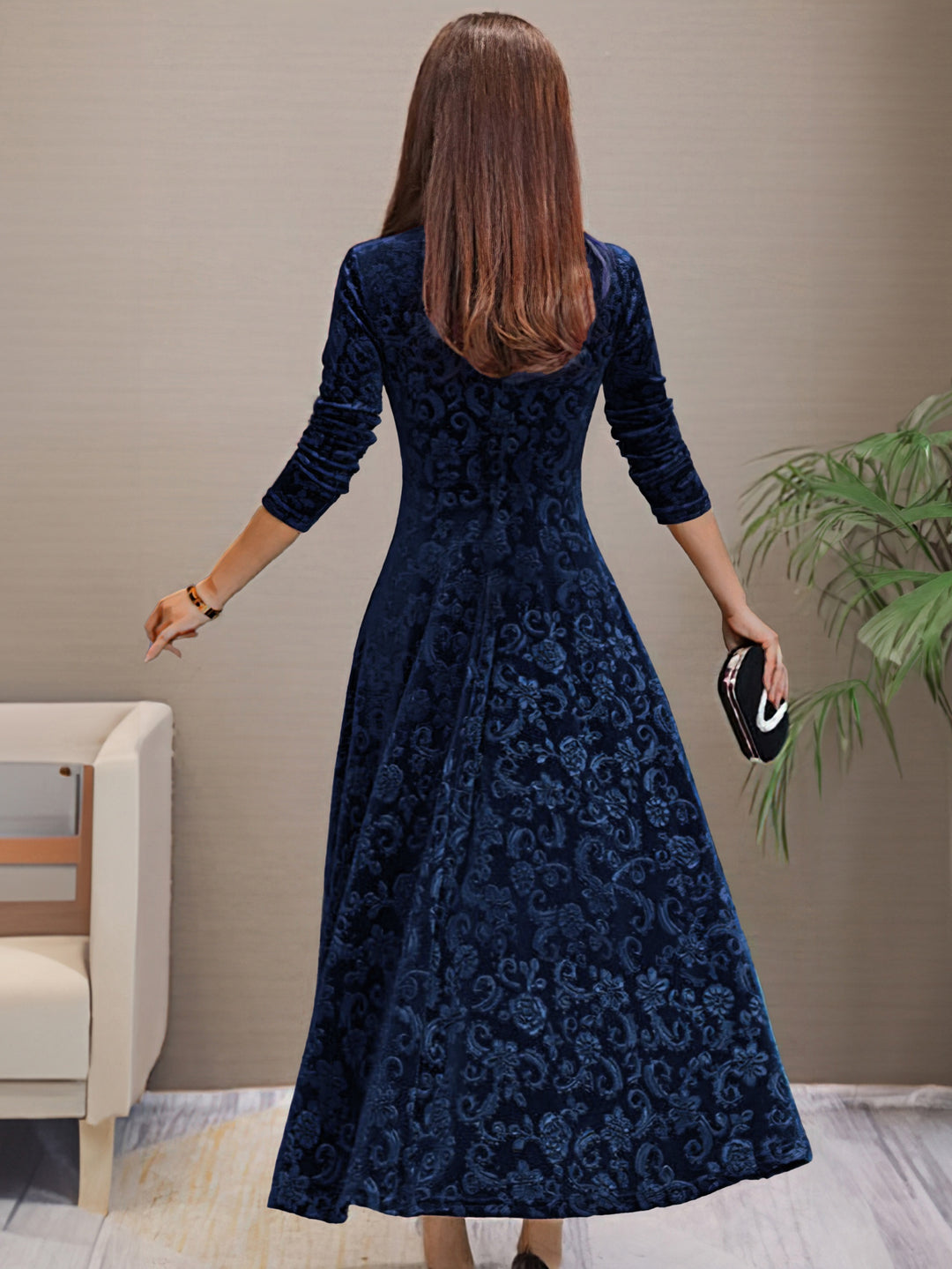 Elegantes Damen Langarmkleid