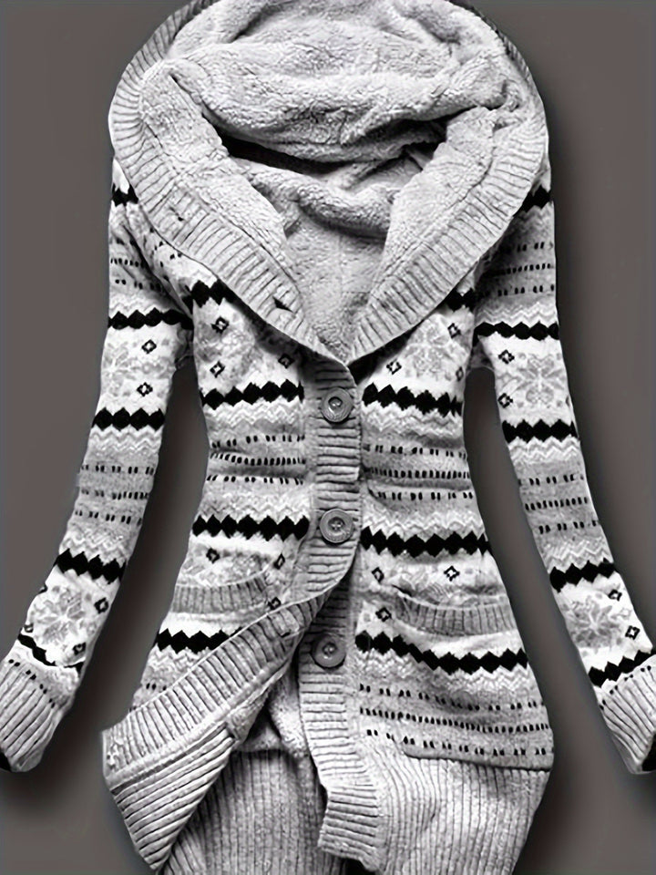 Lässiger Damen Cardigan mit Geo-Print
