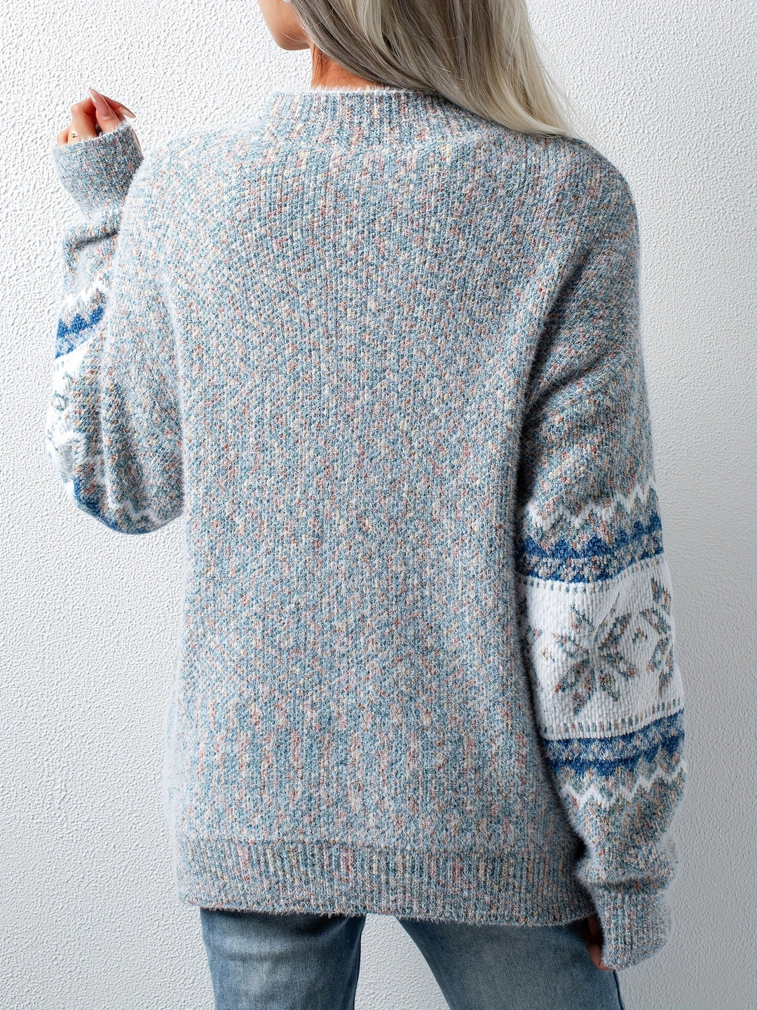 Gemütlicher Damen-Pullover mit Schneeflocken-Muster