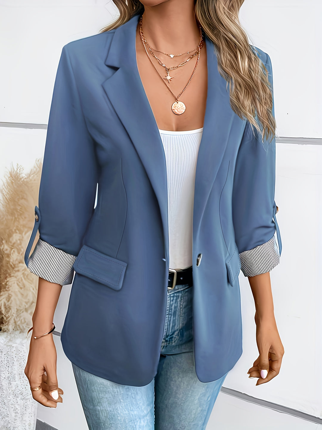 Stylischer Damen Blazer mit Aufrollärmeln