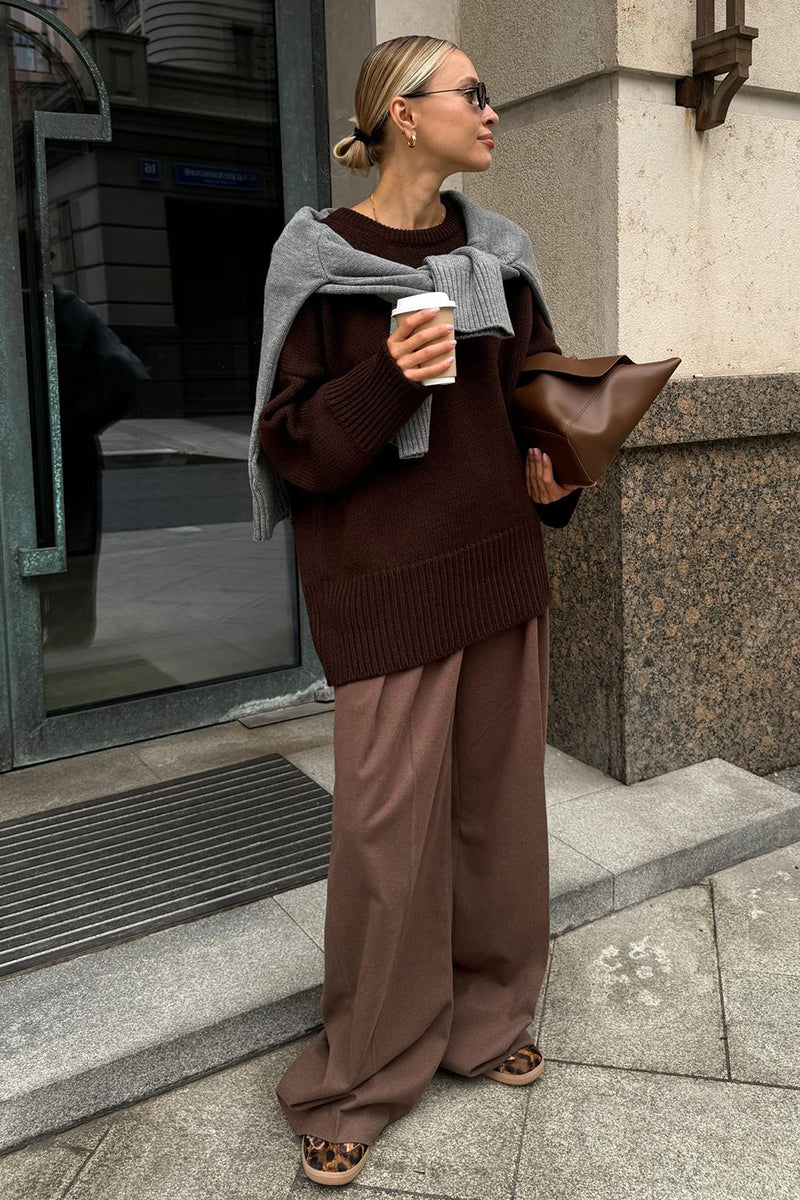 Lässiger Oversize Damen Strickpullover