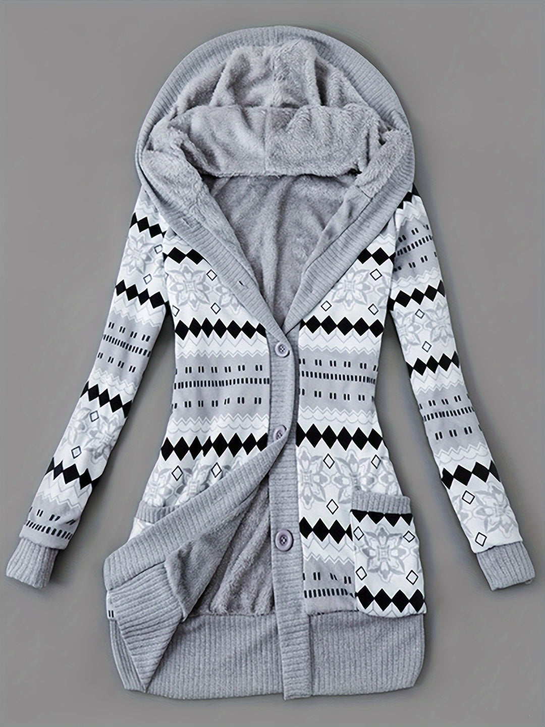 Lässiger Damen Cardigan mit Geo-Print