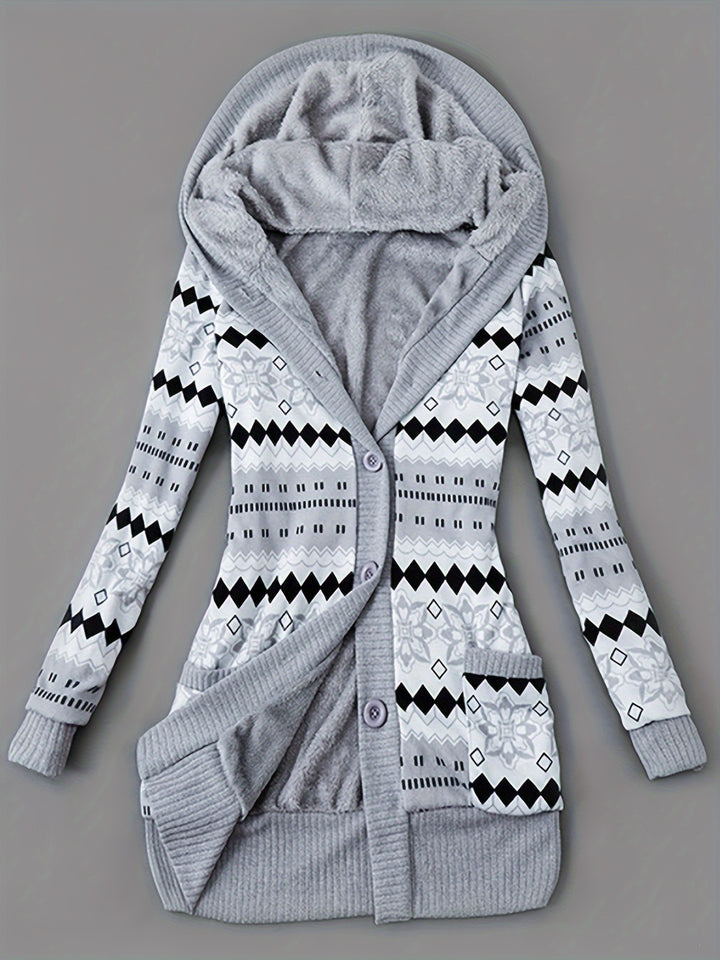 Lässiger Damen Cardigan mit Geo-Print