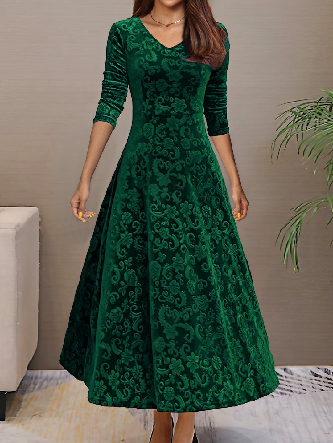 Elegantes Damen Langarmkleid