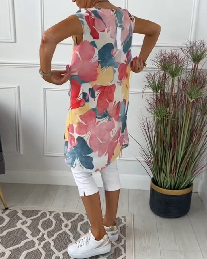 Lässiges Blumen-Longshirt Damen