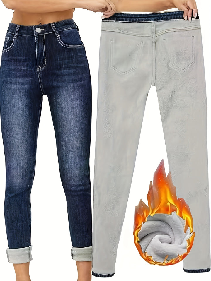 Warm gefütterte Damen Winterjeans