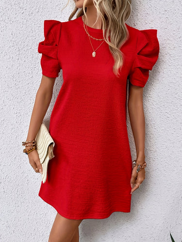 Trendiges Damen Kleid mit Puffärmeln