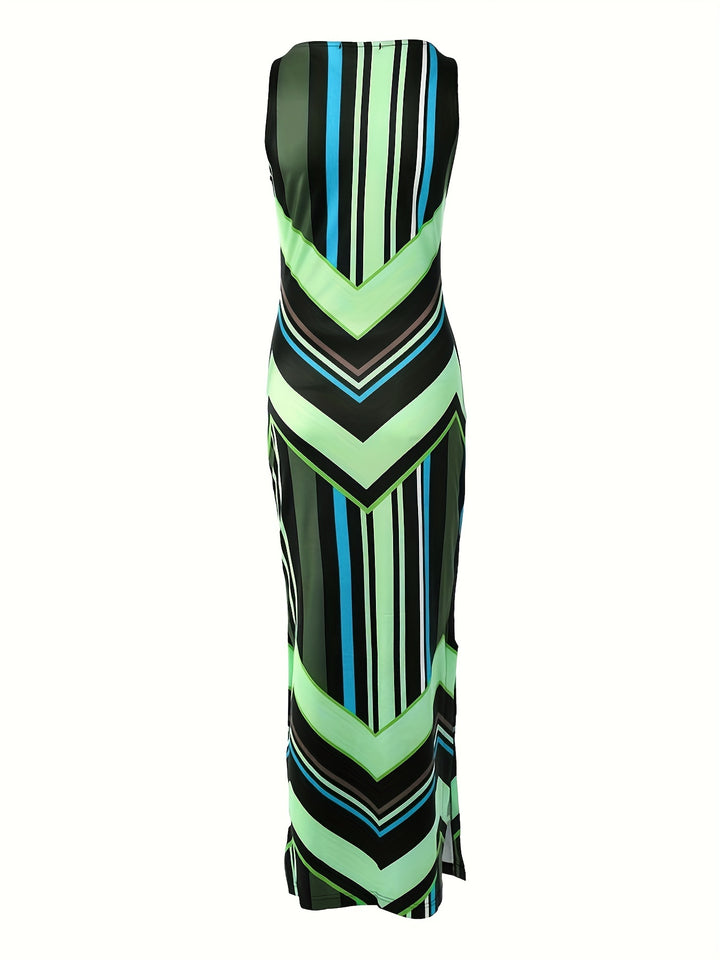 Elegantes Damen Maxikleid mit Seitenschlitz