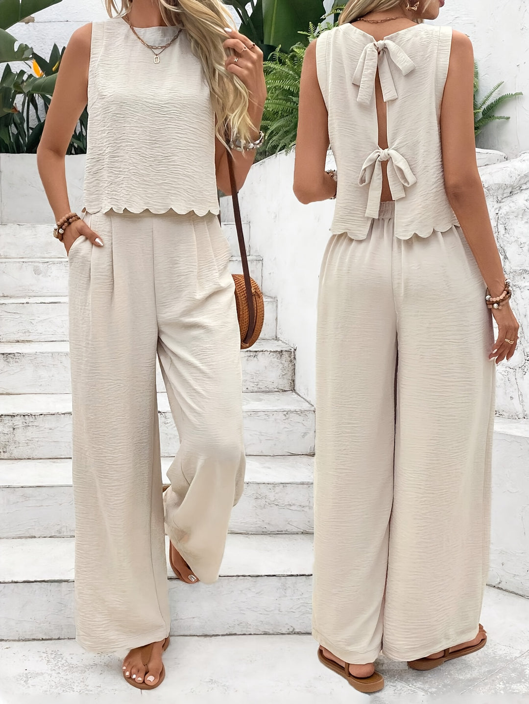Stylisches Damen Zweiteiler-Set mit Taillengürtel