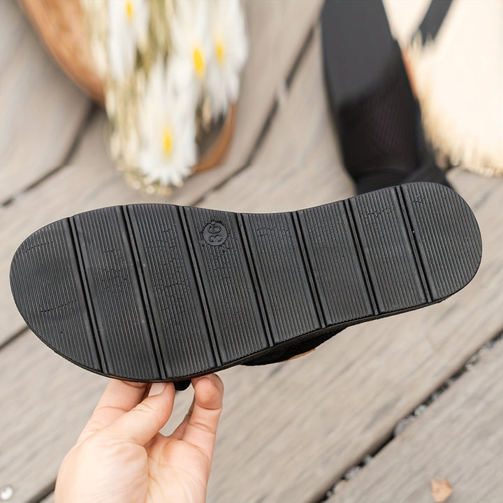 Bequeme Damen Flachschuhe mit Kreuzriemen