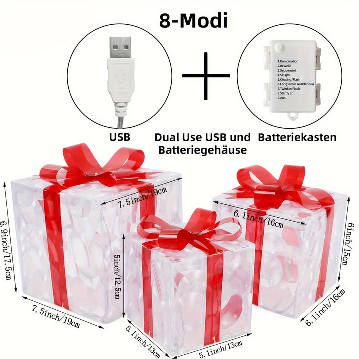 Festliche Damen Weihnachtsgeschenkboxen 3er-Set