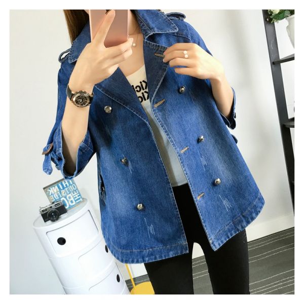 Eleganter Damen Denim-Cape