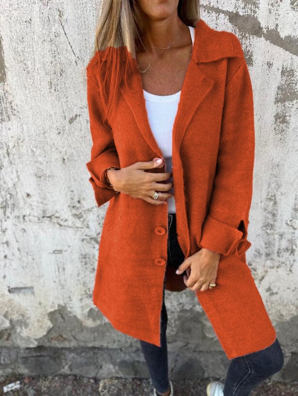 Baylea Klassischer Damen Mantel mit Knopfleiste