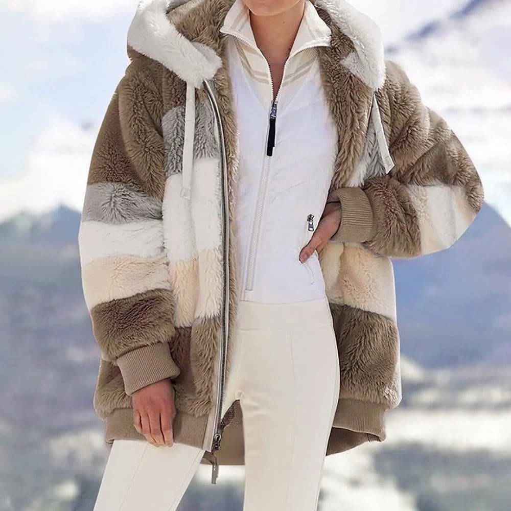 Mila Flauschige Damen Kunstfelljacke