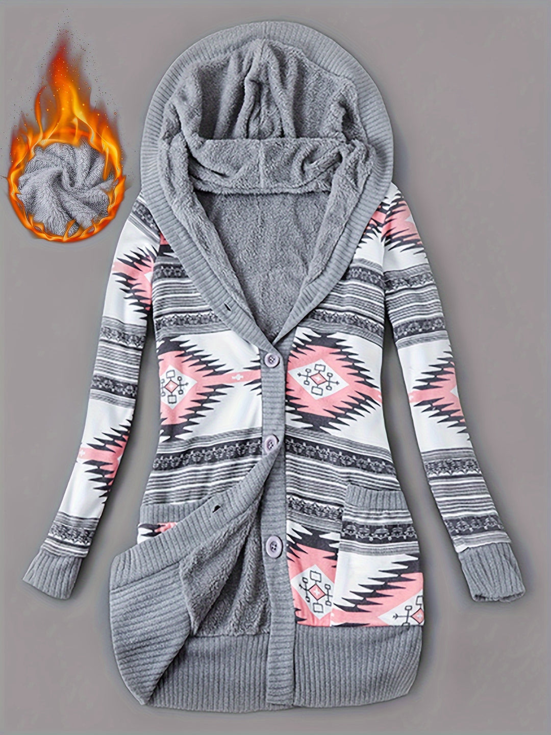 Lässiger Damen Cardigan mit Geo-Print
