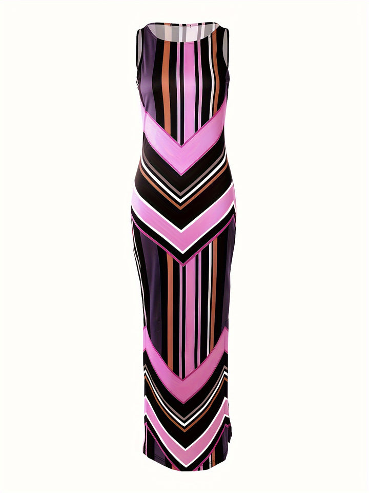 Elegantes Damen Maxikleid mit Seitenschlitz