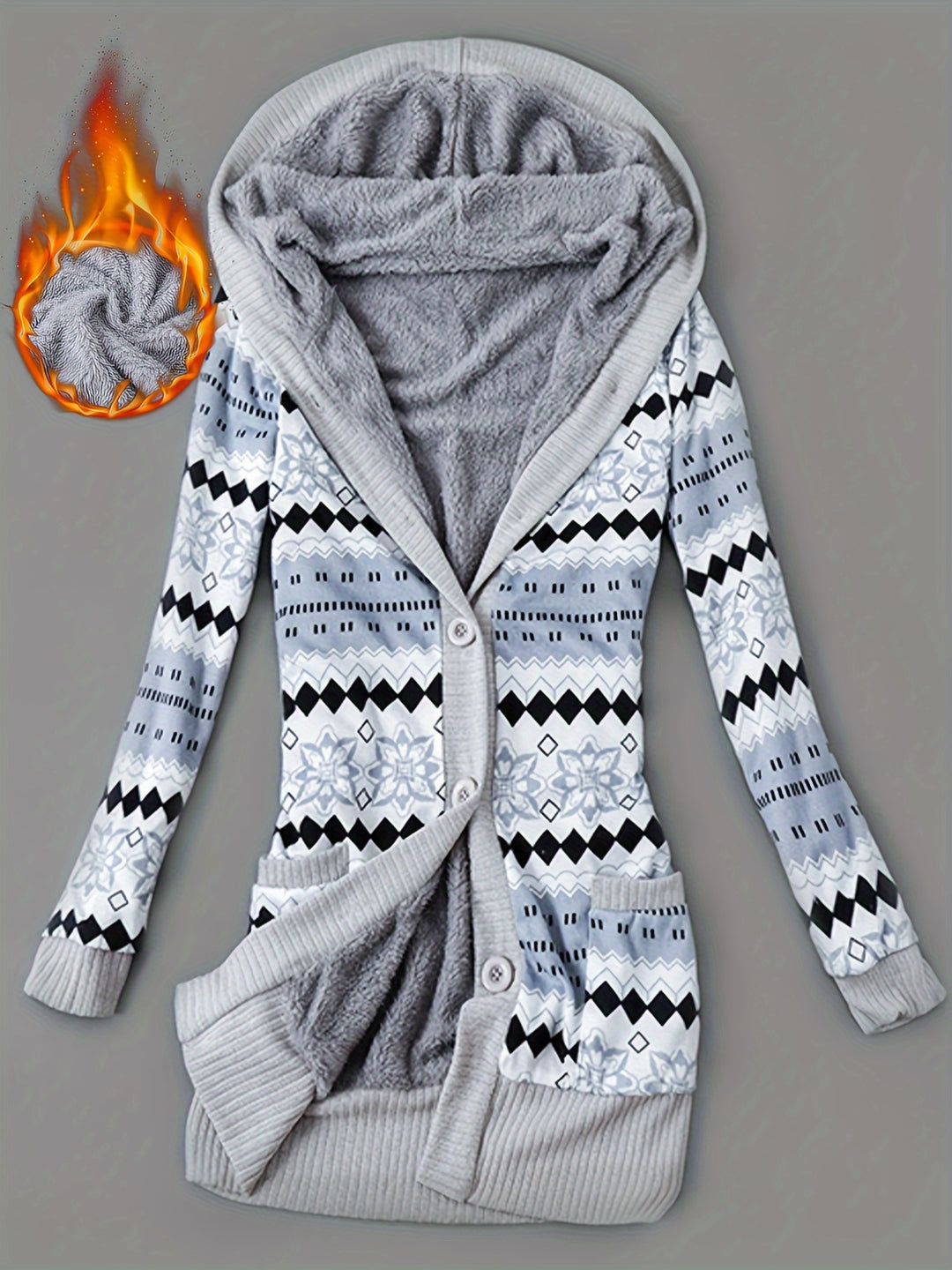 Lässiger Damen Cardigan mit Geo-Print