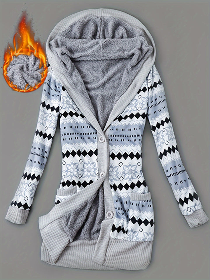 Lässiger Damen Cardigan mit Geo-Print