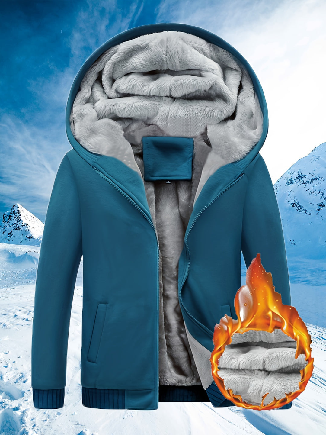 Warme Fleece Damen Zip-Hoodie Jacke