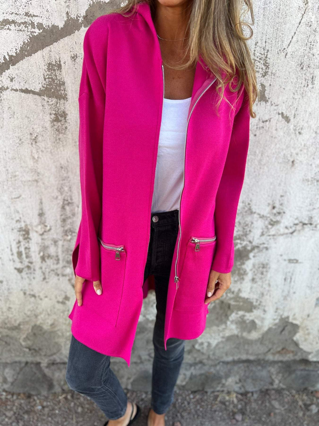 Jula Lässiger Damen Strickjacke mit Reißverschluss