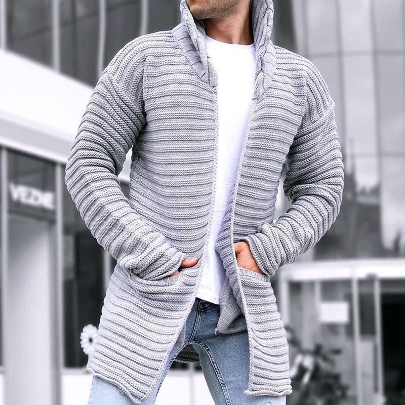 Manuel Stylischer Herren Strickjacke mit Stehkragen