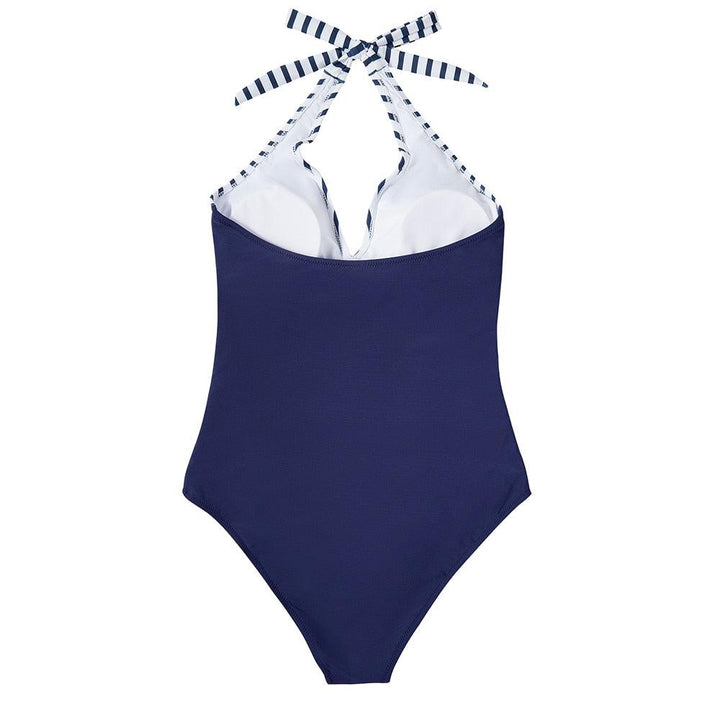 Eleganter Damen Badeanzug mit tiefem V-Ausschnitt