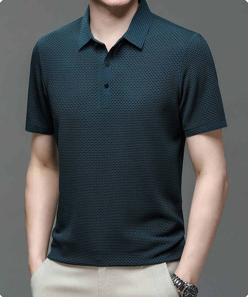 Lässiges Herren T-Shirt mit Knopfleiste