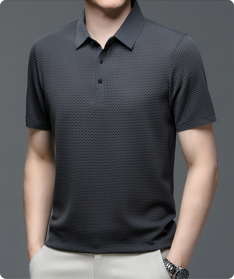 Lässiges Herren T-Shirt mit Knopfleiste